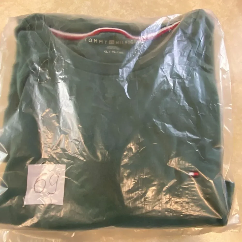Tommy Hilfiger Mens Crew Neck Short Sleeve T-Shirt Embroidered Logo Green Size X